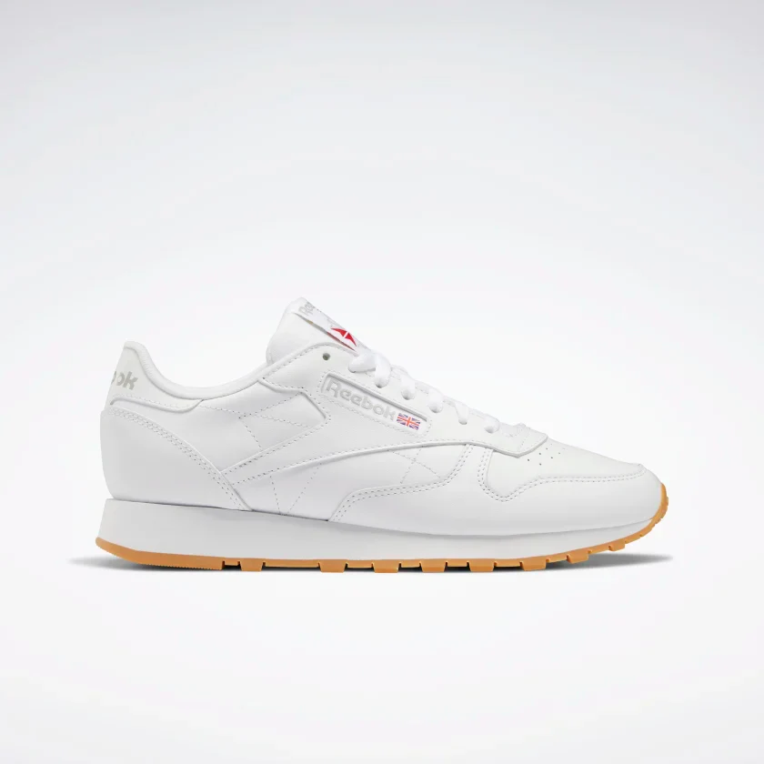 NMReebok Men's Classic Leather Shoes - Ftwr White / Pure Grey 3 / Rubber Gum