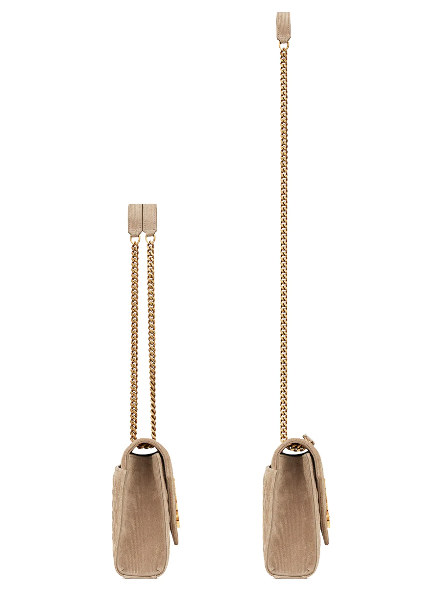 NMEnvelope Medium Chain Bag in Mix Matelasse Corduroy in Greyish Brown