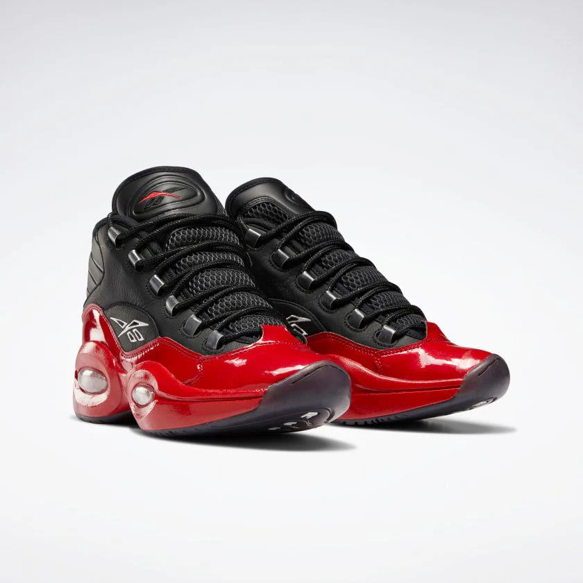 NMReebok Men's Question Mid Basketball Shoes - Black / Vector Red