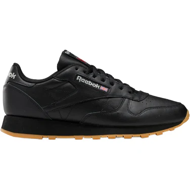 NMReebok Men's Classic Leather Shoes - Core Black / Pure Grey / Rubber Gum