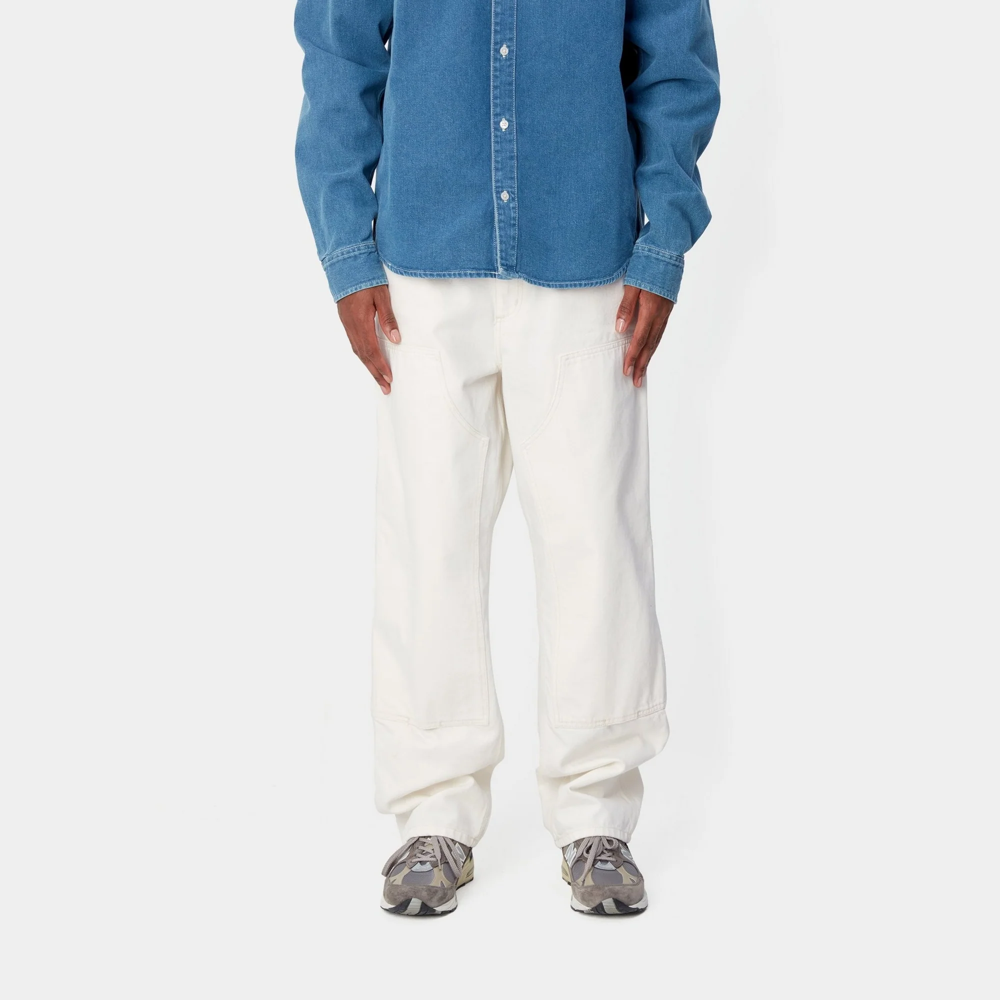NMDouble Knee Pant - Denim | White (rinsed)