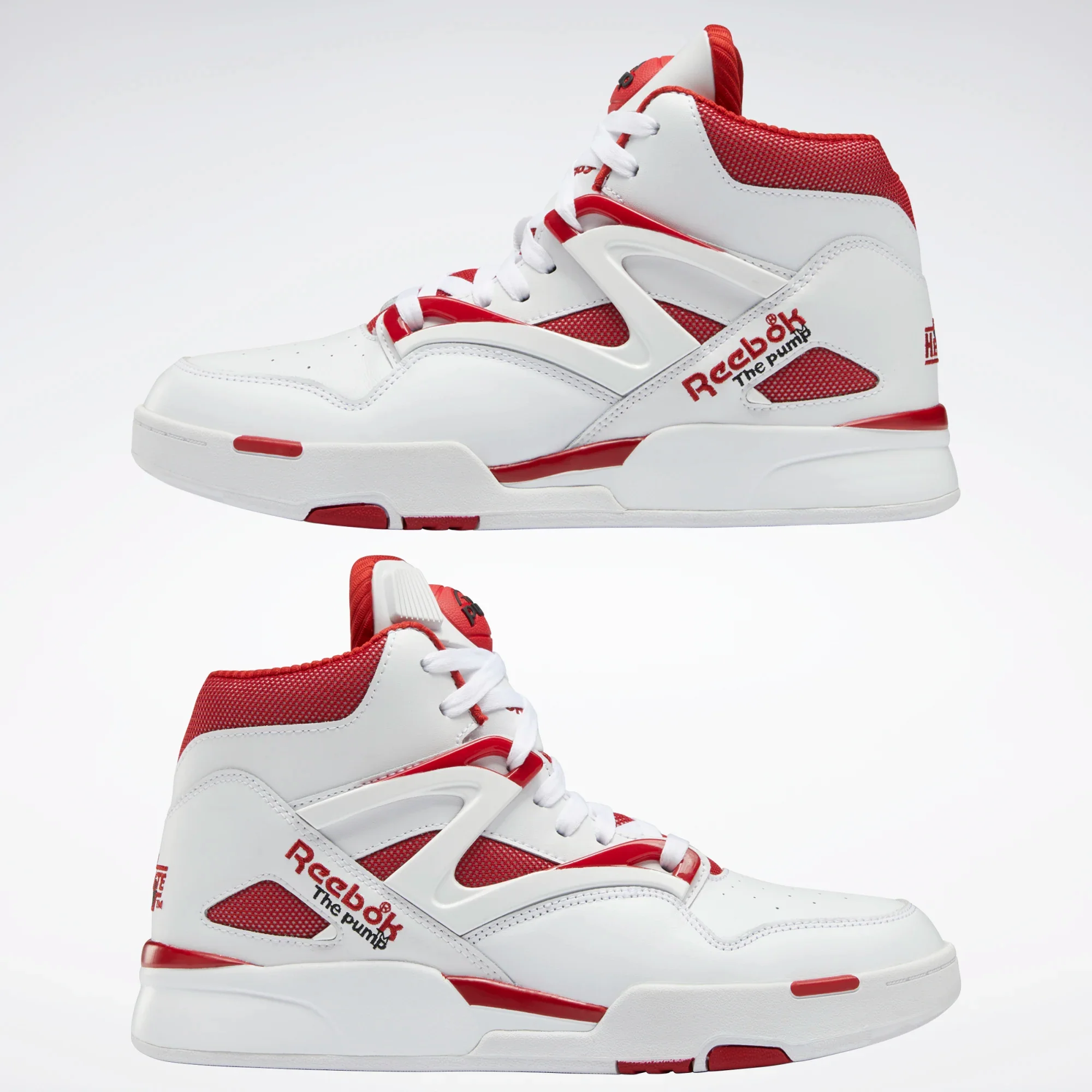 NMReebok Men's Pump Omni Zone II Shoes - Ftwr White / Flash Red / Core Black