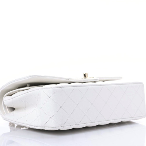 NMCaviar Quilted Medium Double Flap White