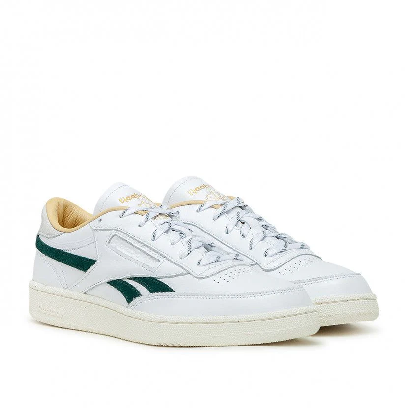 NMReebok Men's Club C Revenge Shoes - White / Forest Green / Gold Metallic