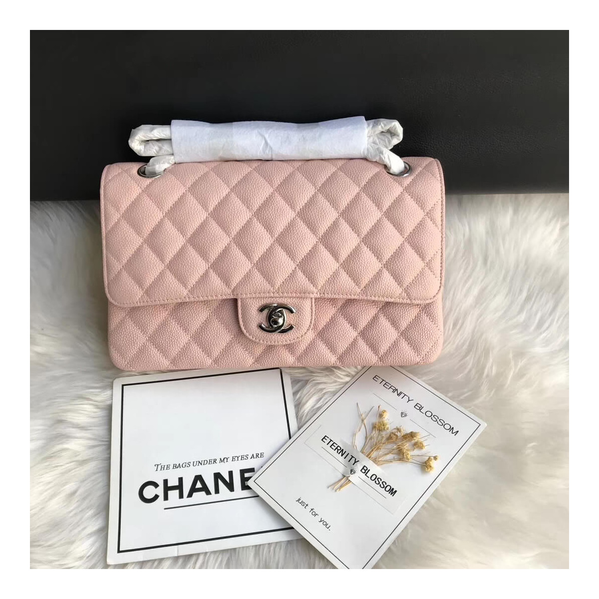 NMChanel Caviar Calfskin Classic Flap Bag-Pink