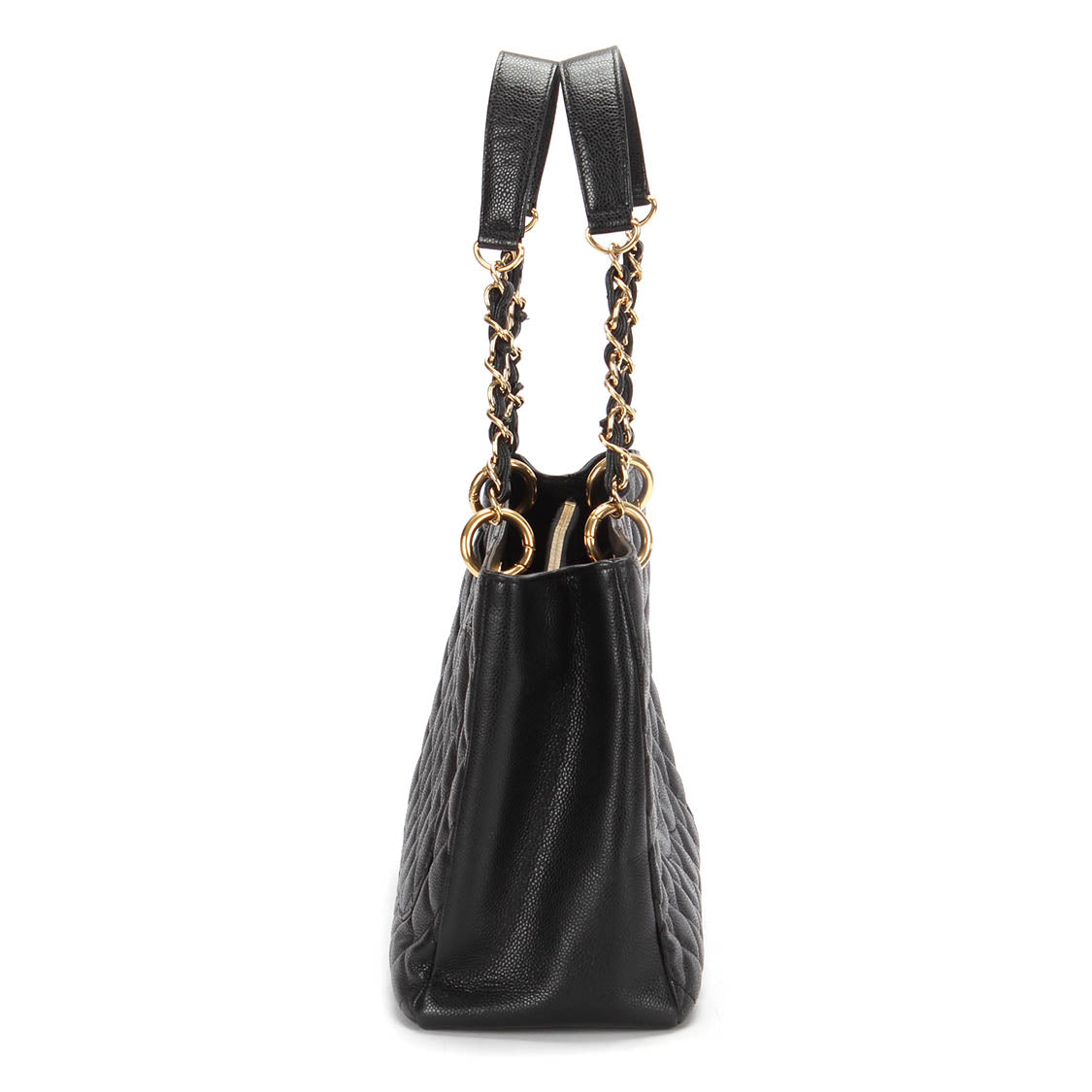 NMCaviar Quilted Grand Shopping Tote GST Black - Gold chain