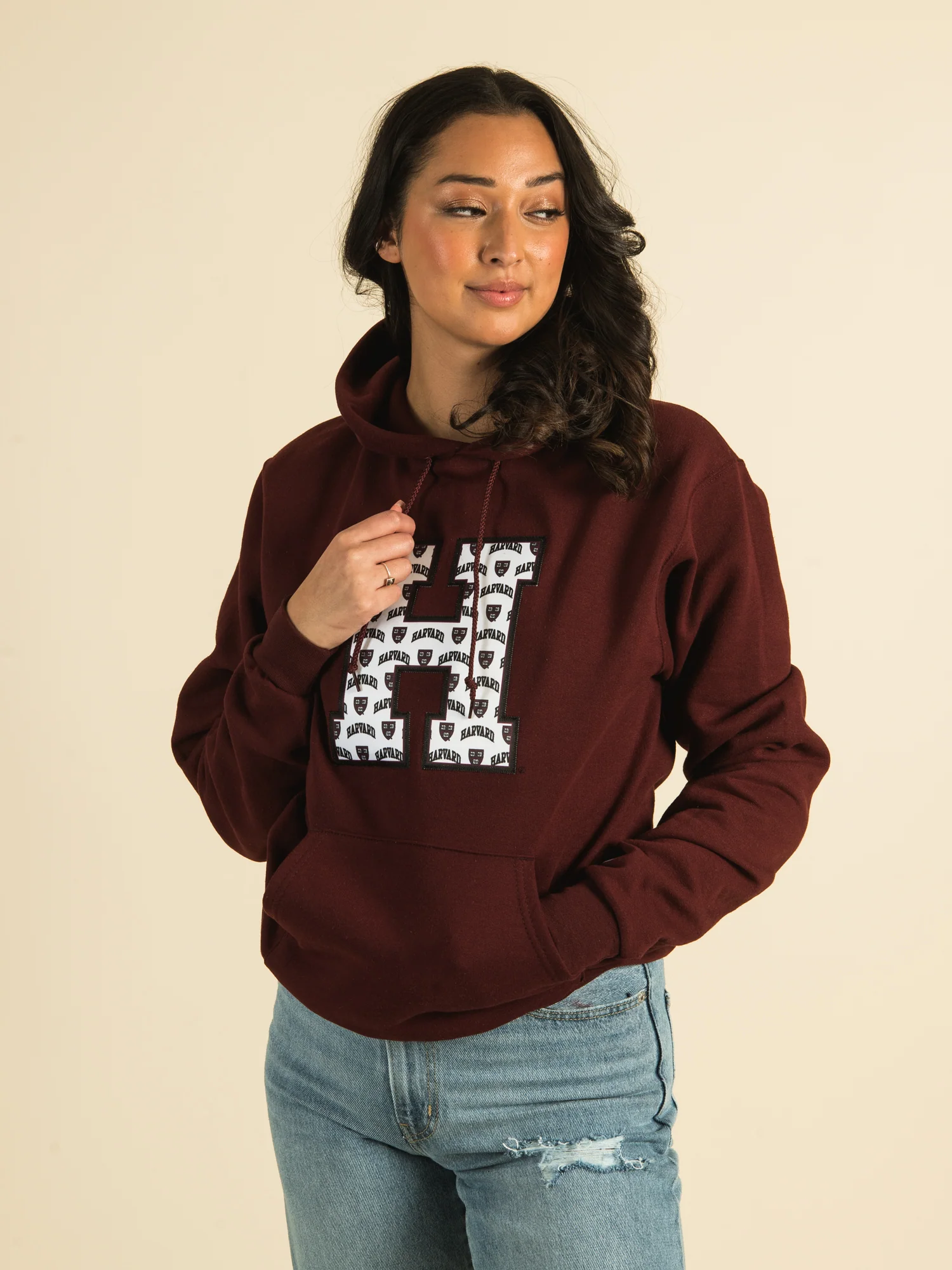 NMCHAMPION HARVARD ALL OVER PRINT PULLOVER HOODIE