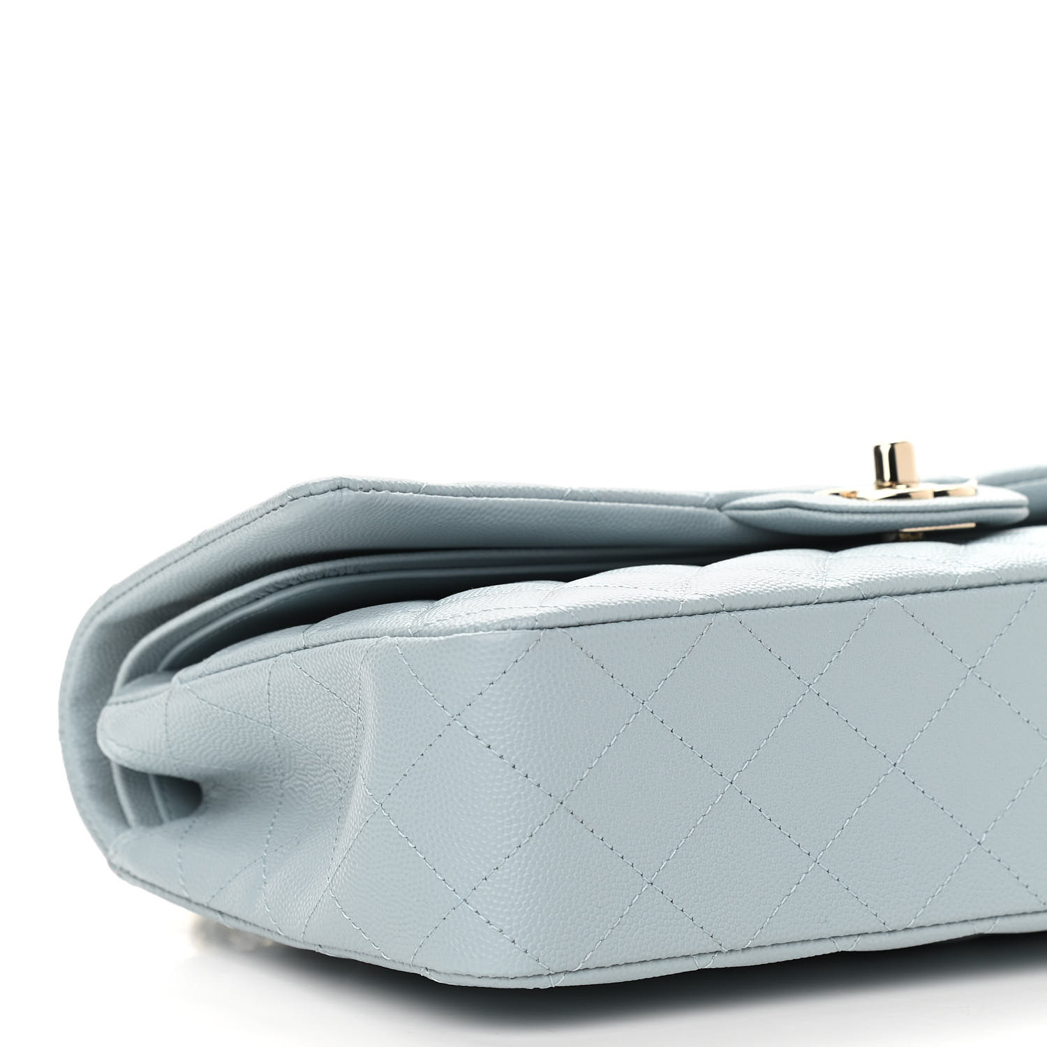 NMCaviar Quilted Medium Double Flap Light Blue