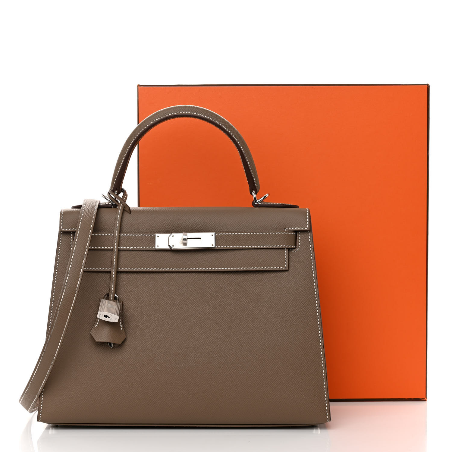 NMEpsom Kelly Sellier 28 Etoupe (Silver Lock)