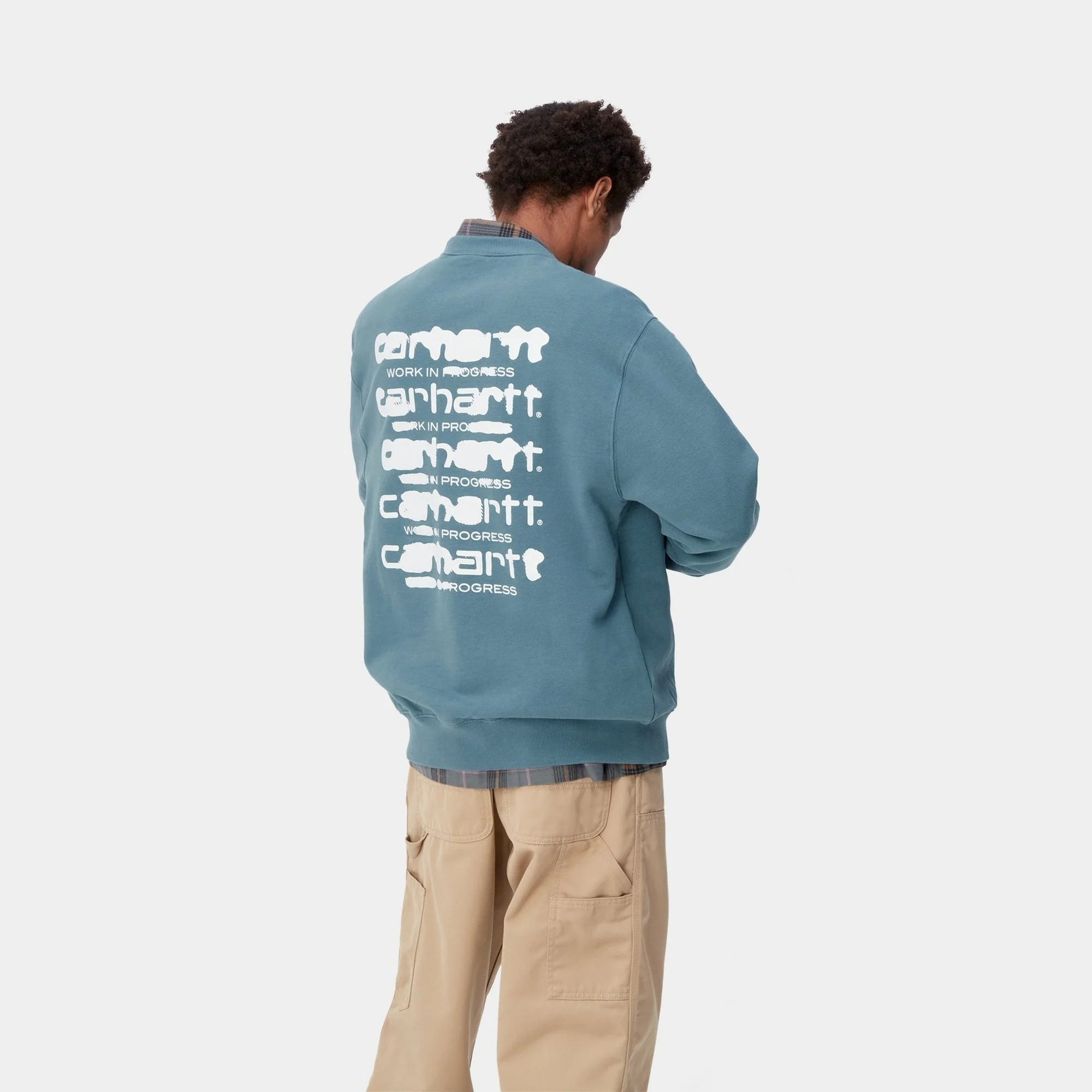 NMInk Bleed Sweatshirt | Vancouver Blue / White (stone washed)