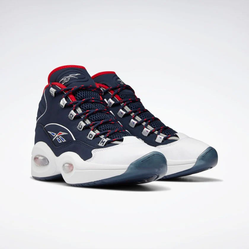 NMReebok Men's Question Mid Basketball Shoes - Vector Navy / Ftwr White / Vector Red