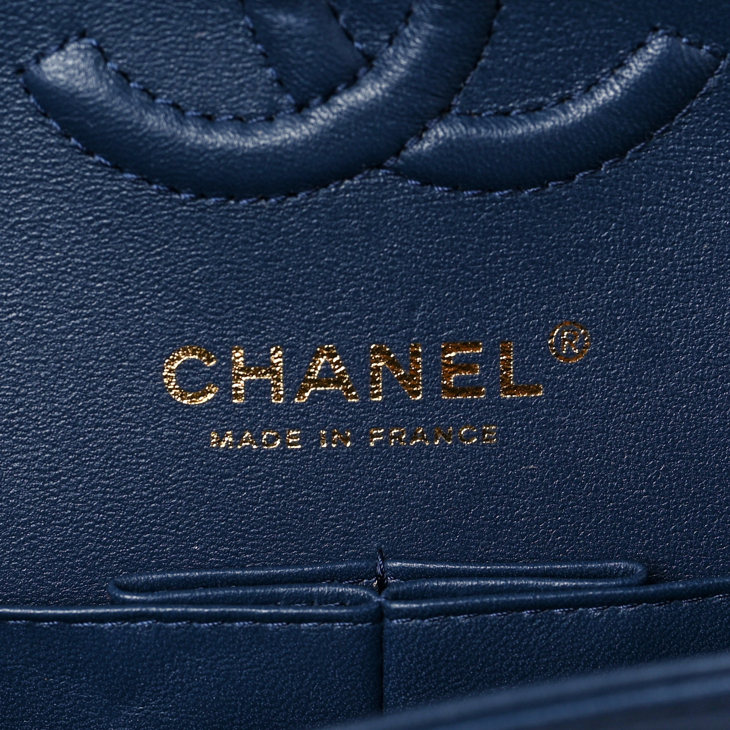 NMLambskin Quilted Small Double Flap Dark Blue