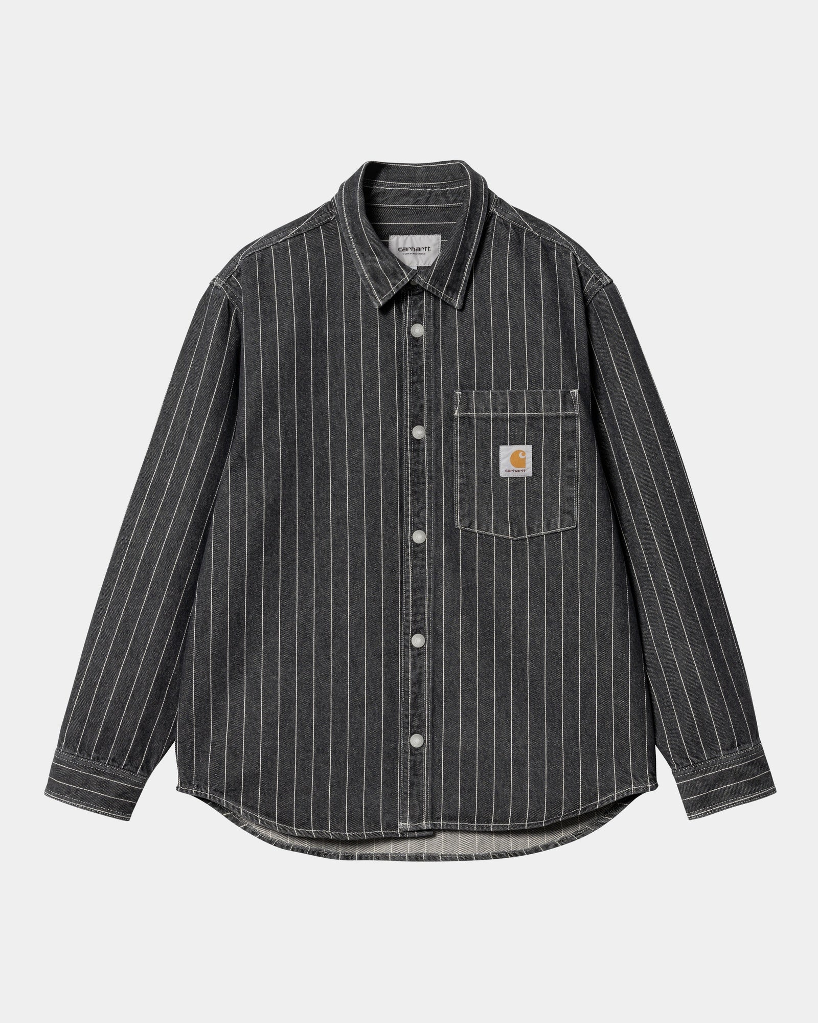NMOrlean Stripe Shirt Jacket | Black / White (stone washed)