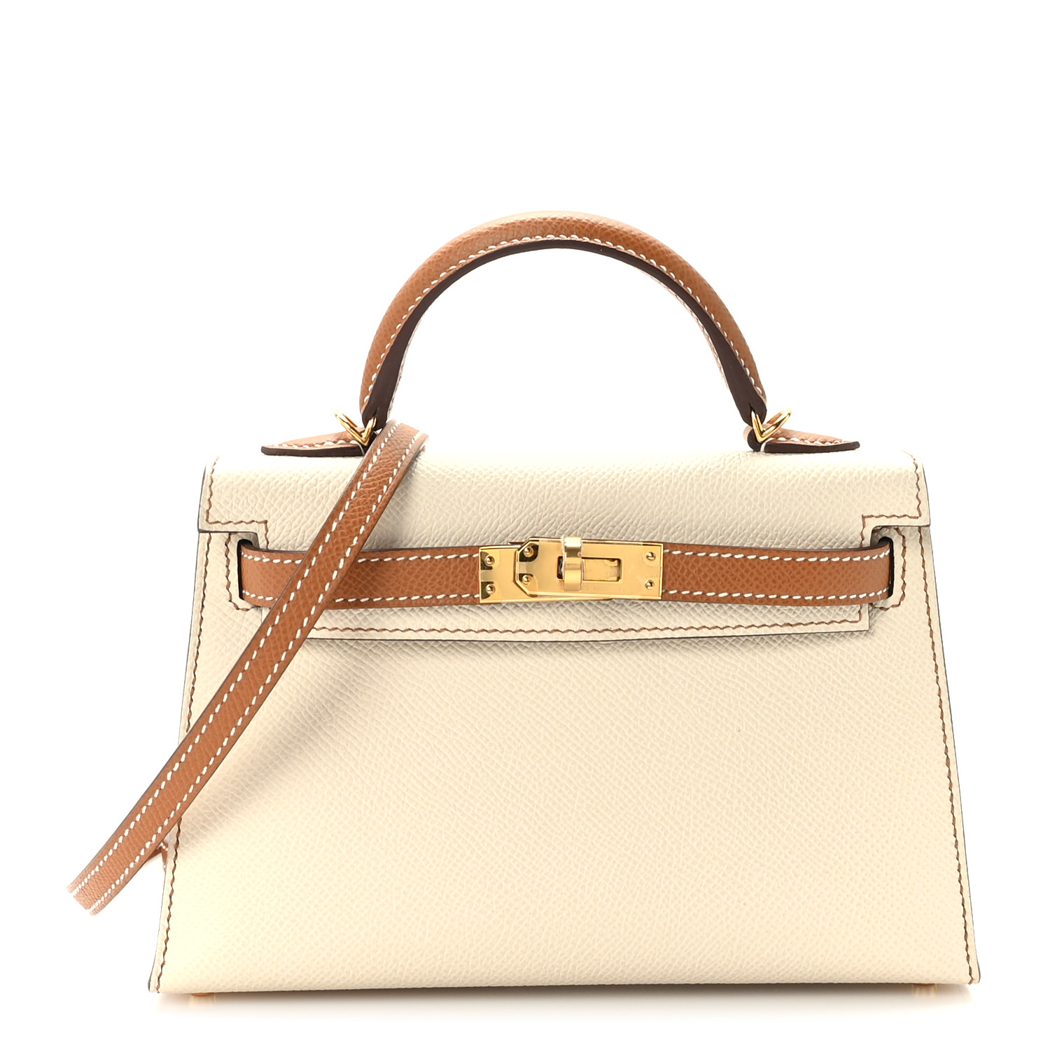 NMEpsom Horseshoe Mini Kelly Sellier 20 Craie Gold