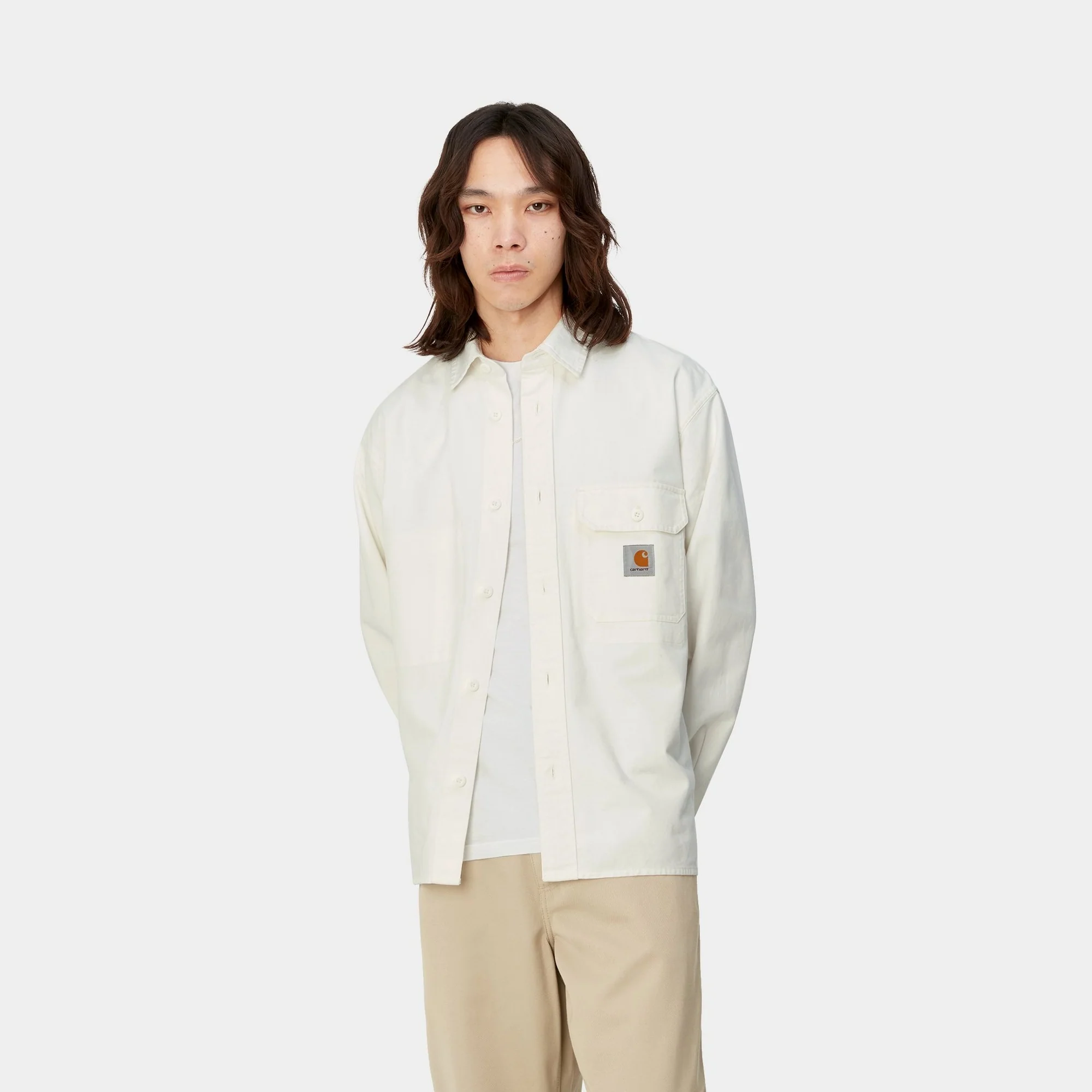 NMReno Shirt Jacket | Off-White (garment dyed)