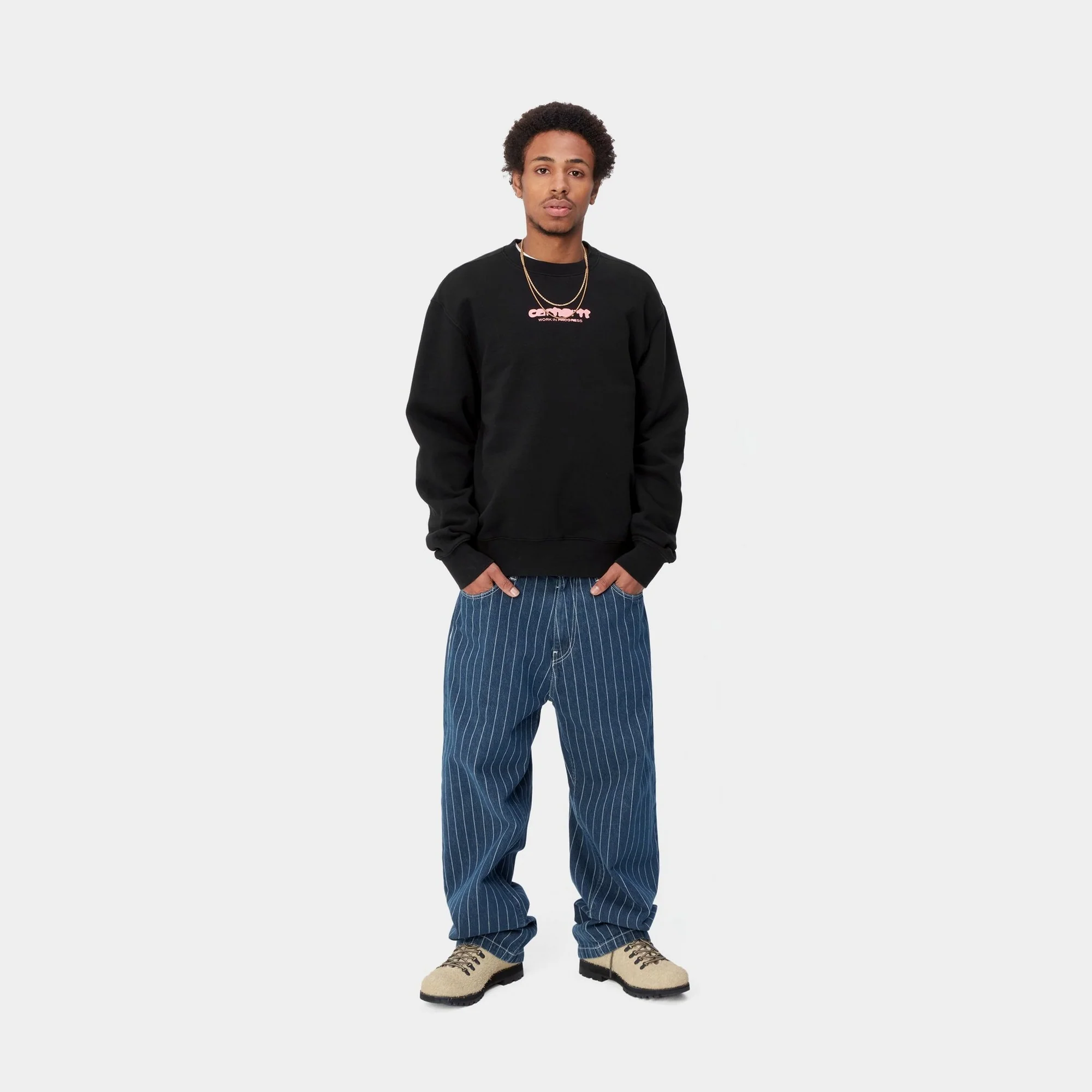 NMInk Bleed Sweatshirt | Black / Pink (stone washed)