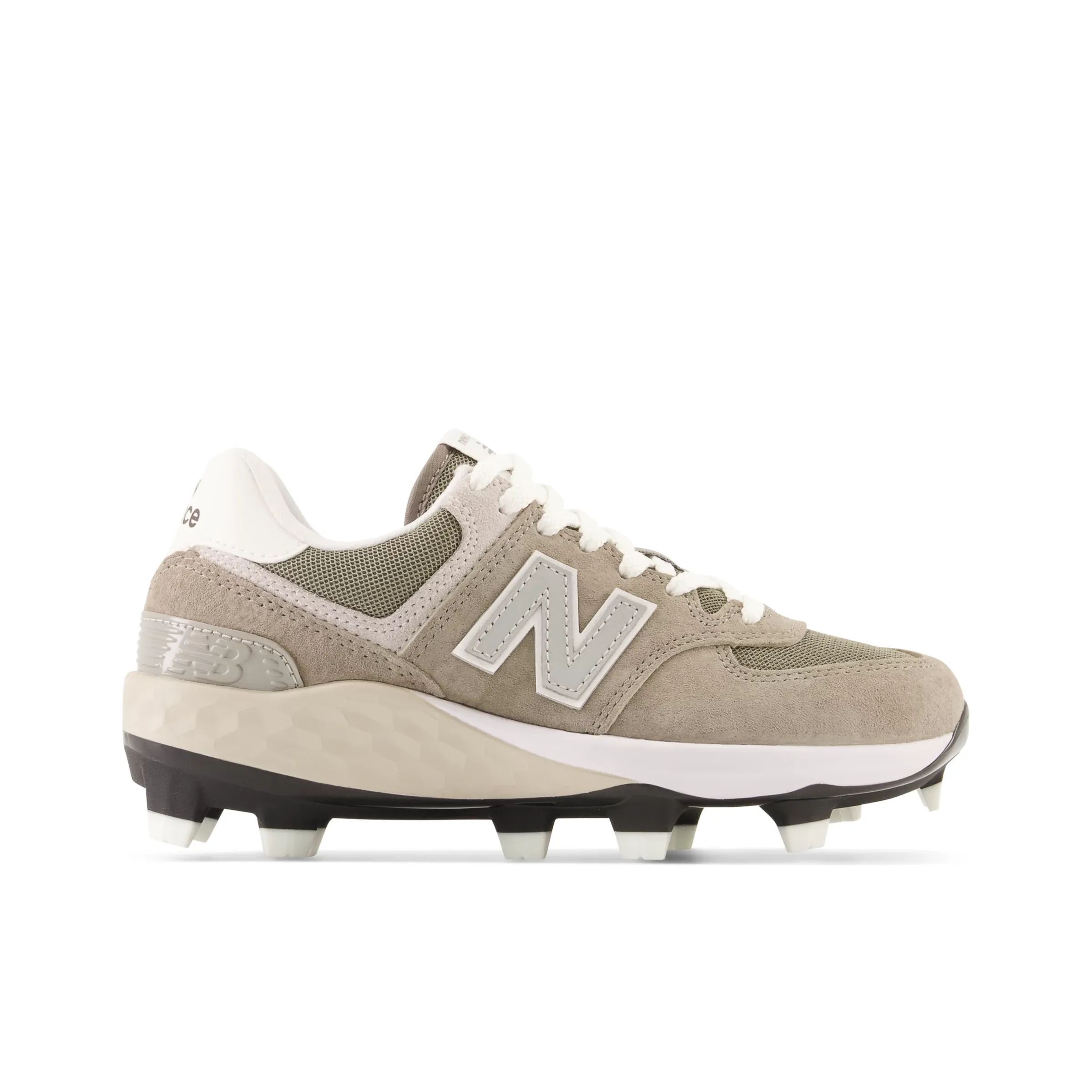 NMFresh Foam 574 Youth Molded - Cement with Shark Skin and White
