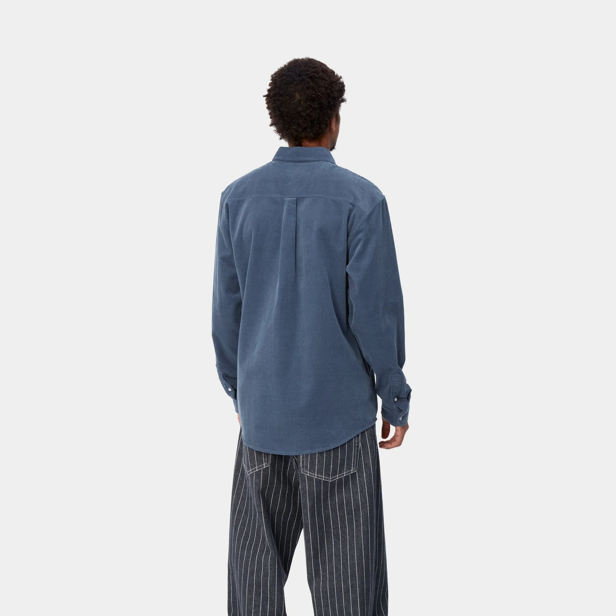NMMadison Fine Cord Shirt | Hudson Blue / Black