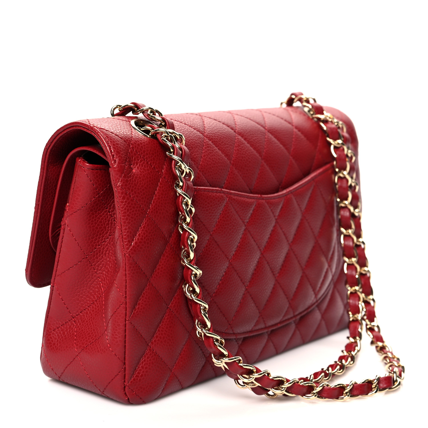 NMCaviar Quilted Medium Double Flap Red