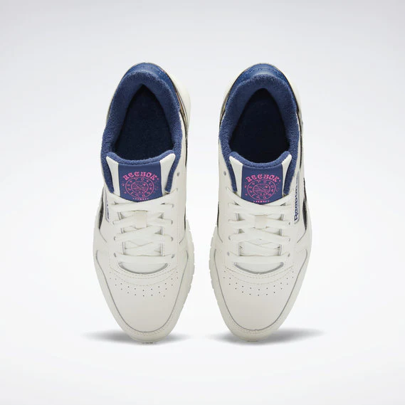 NMReebok Women's Classic Leather Shoes - Chalk / Batik Blue / Atomic Pink