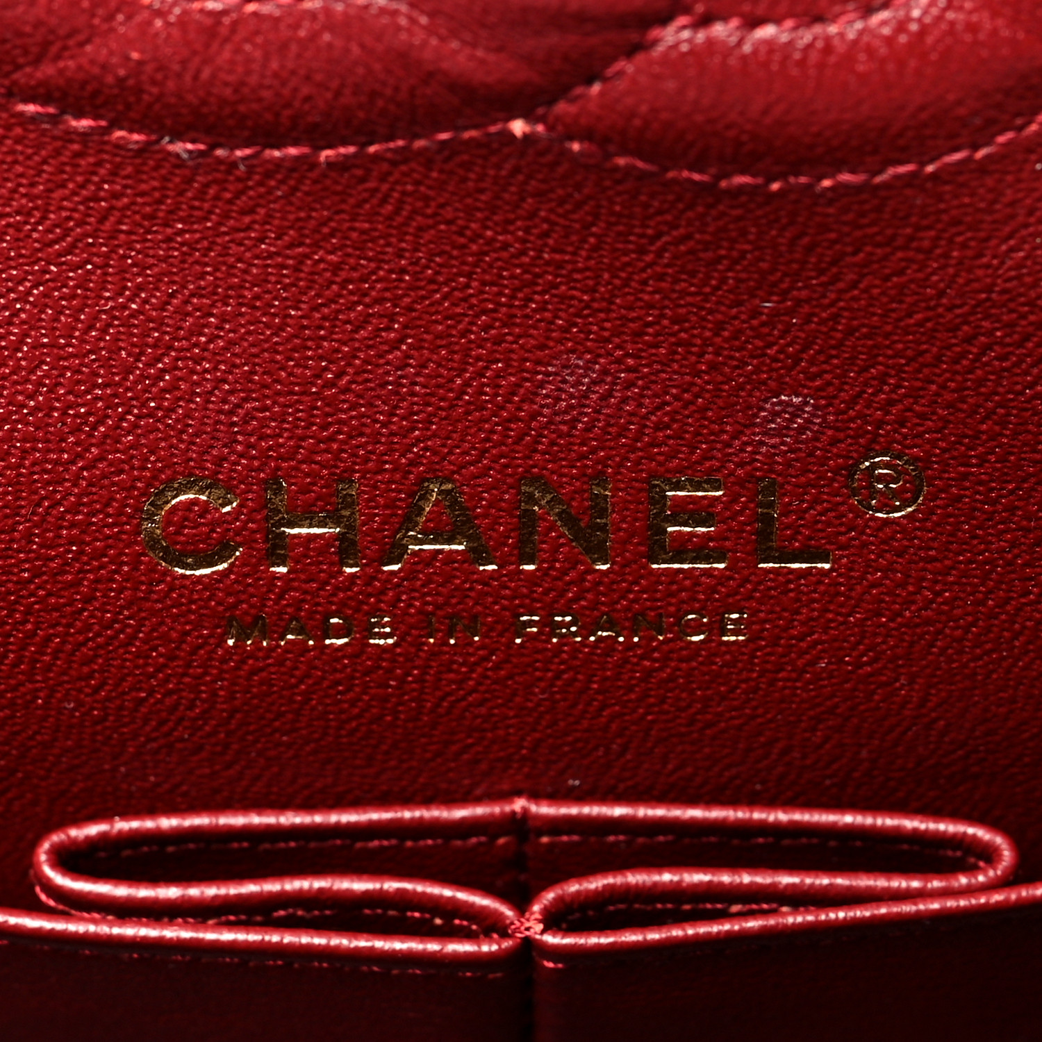 NMCaviar Quilted Medium Double Flap Red