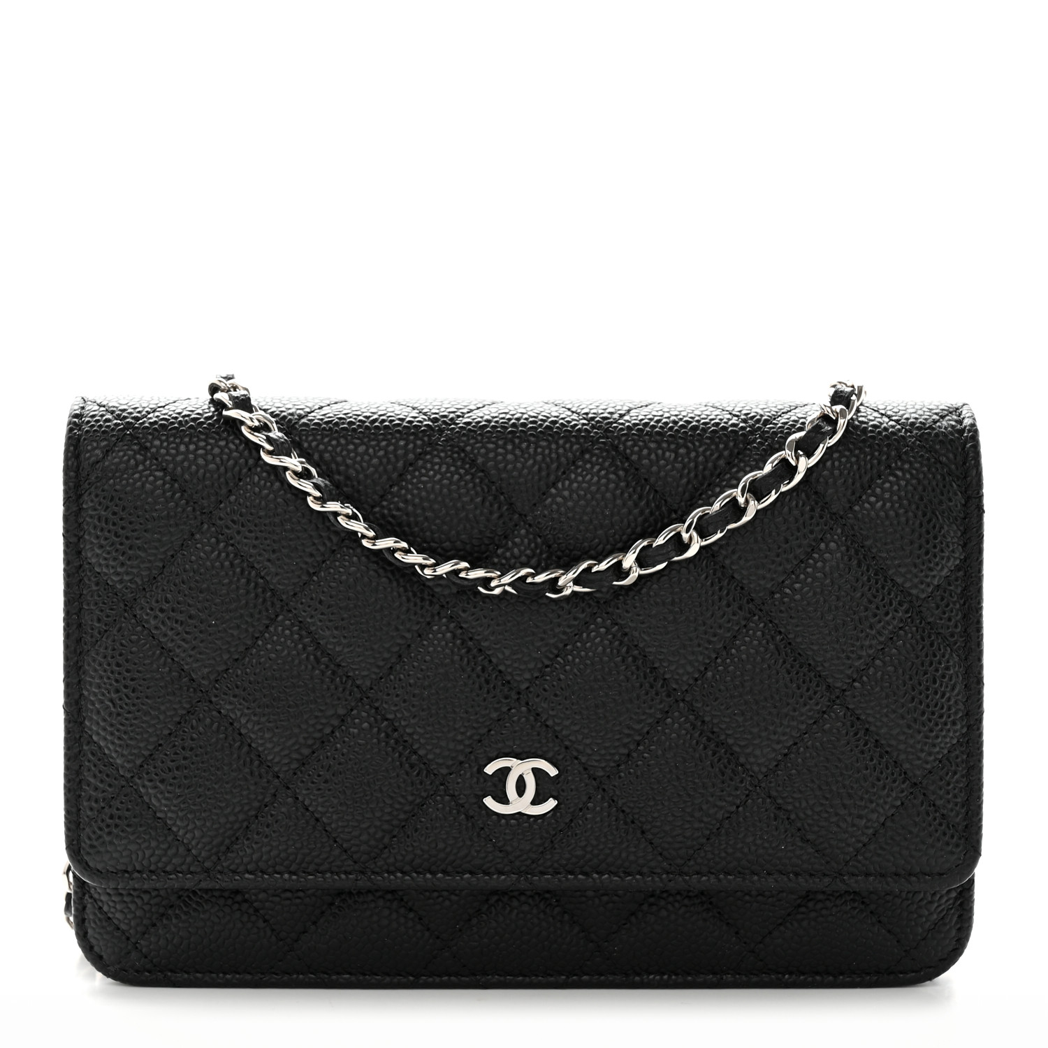 NMCaviar Quilted Wallet on Chain WOC Black