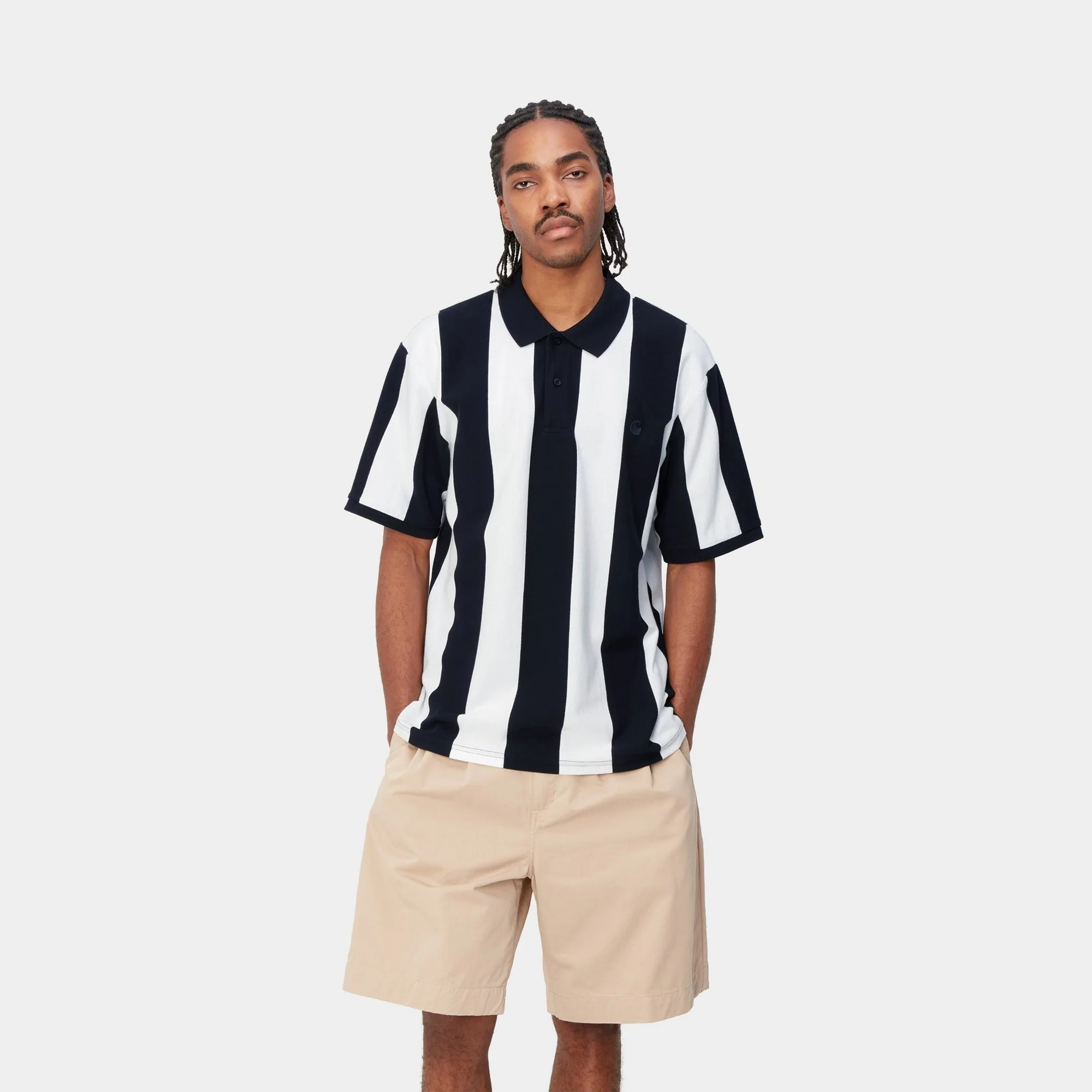 NMHinton Stripe Polo | Dark Navy