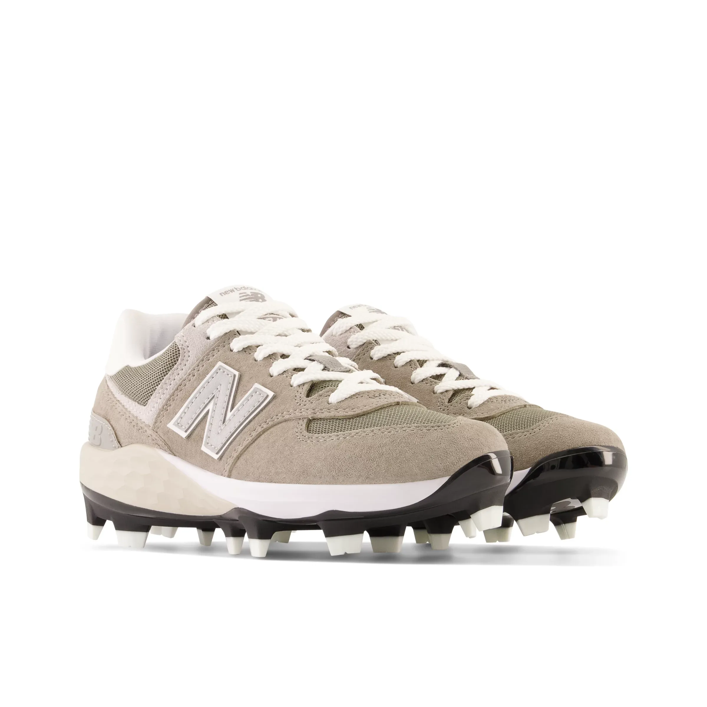 NMFresh Foam 574 Youth Molded - Cement with Shark Skin and White