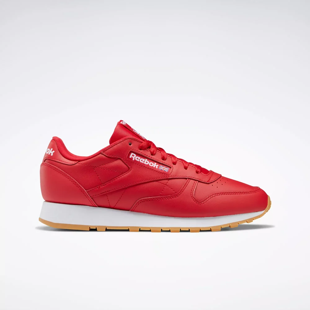 NMReebok Men's Classic Leather Shoes - Vector Red / Ftwr White / Rubber Gum