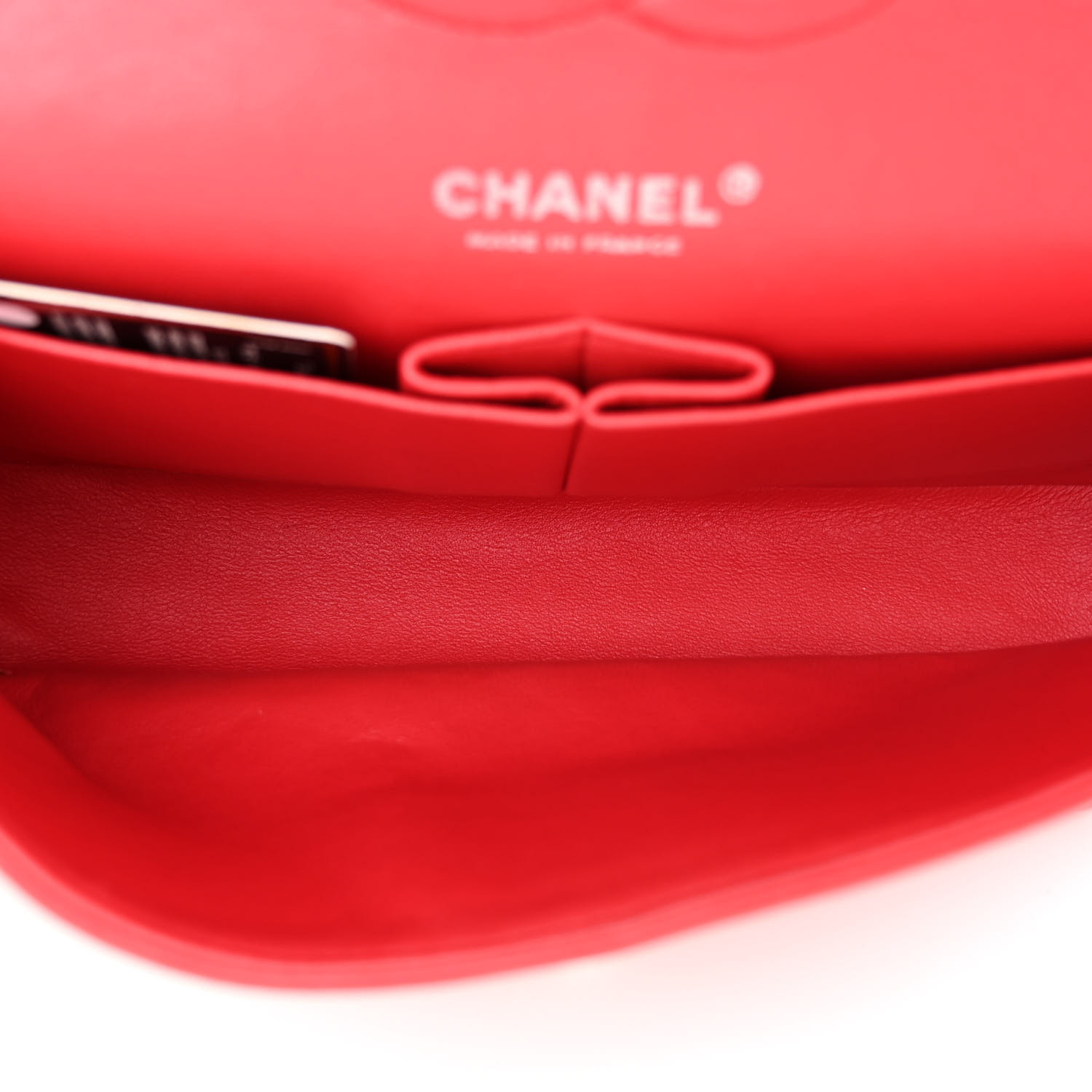 NMLambskin Quilted Medium Double Flap Red