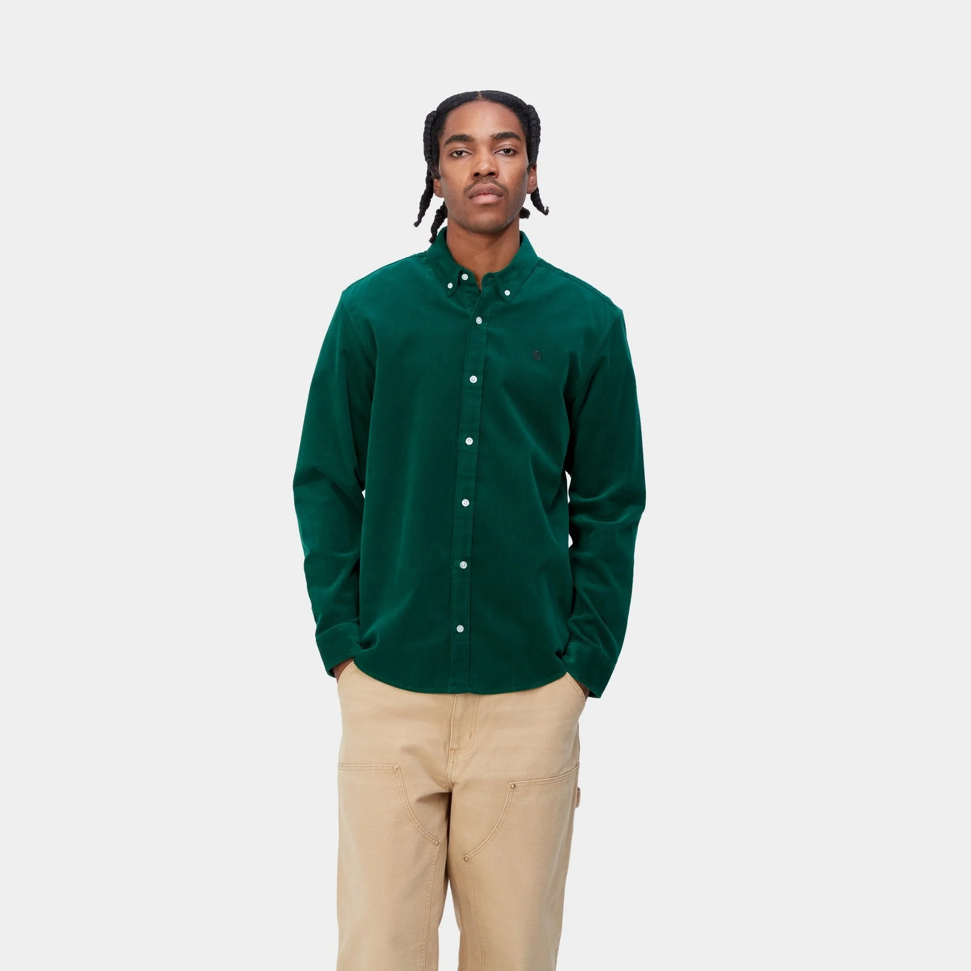 NMMadison Fine Cord Shirt | Chervil / Black