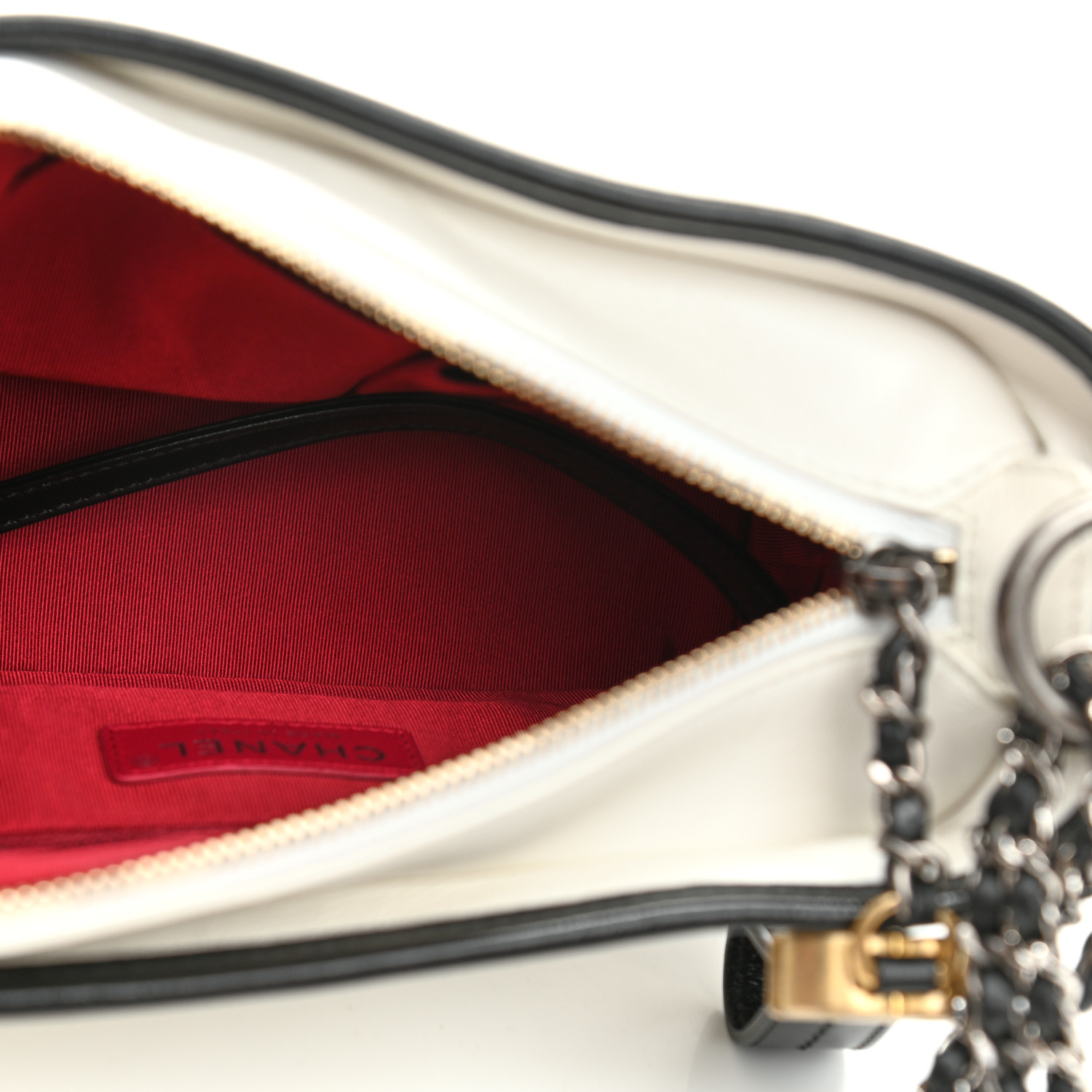 NMAged Calfskin Quilted Small Gabrielle Hobo Black White