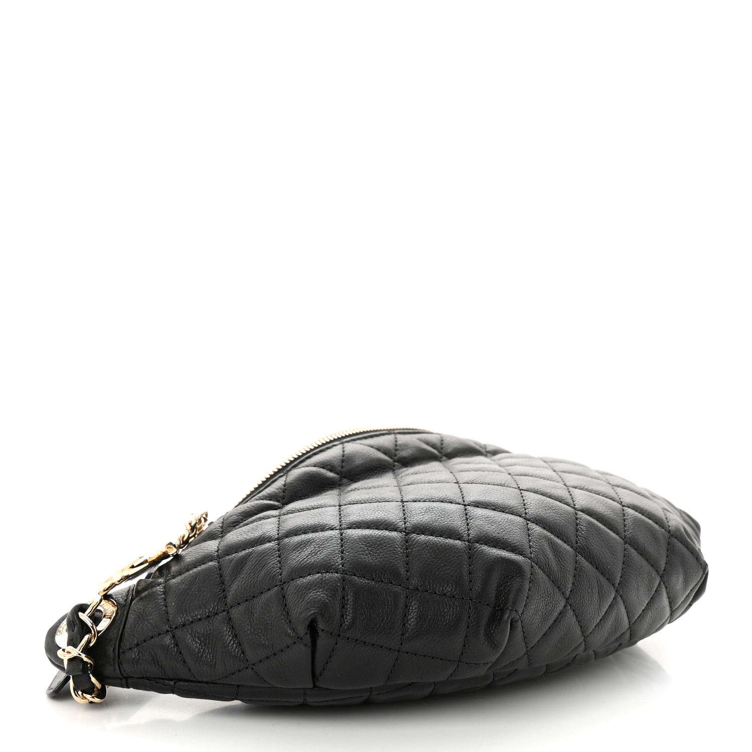 NMCalfskin Quilted Banane Waist Bag Fanny Pack Black