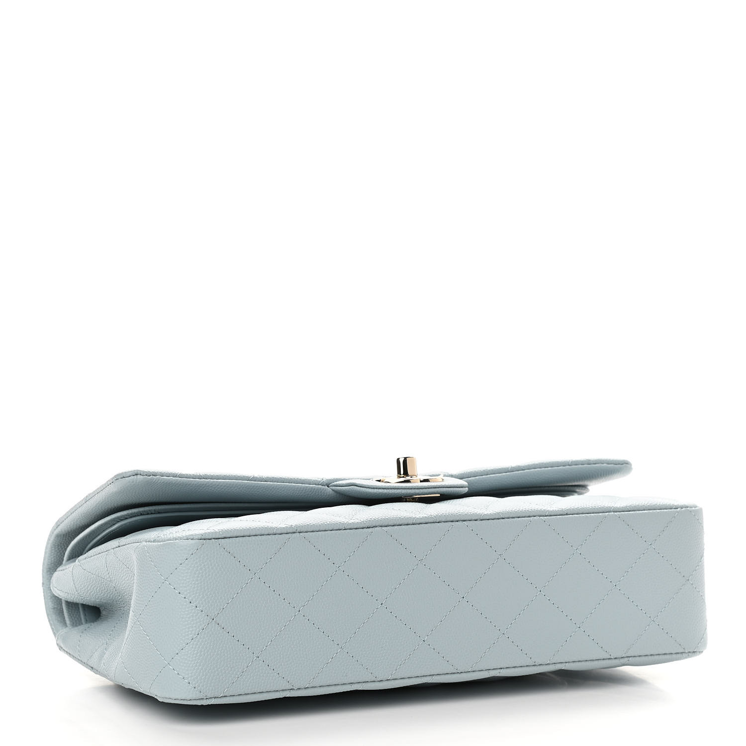 NMCaviar Quilted Medium Double Flap Light Blue