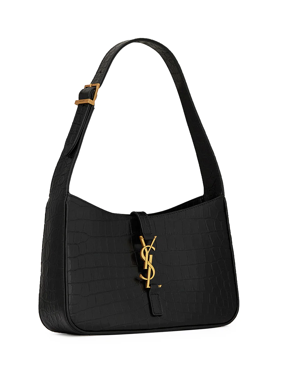 Le 5 a 7 in Crocodile Embossed Shiny Leather