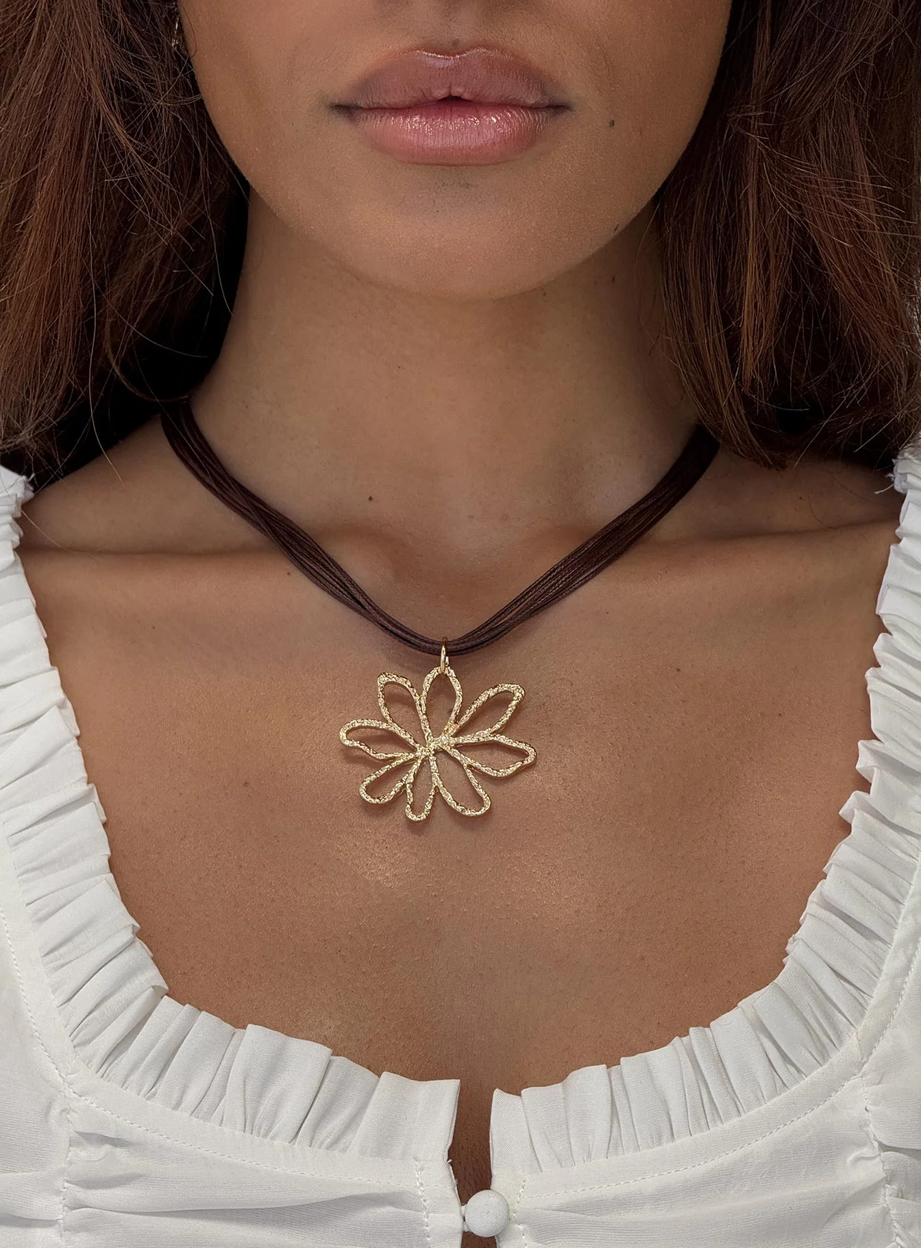 Pendant Necklace Brown / Gold