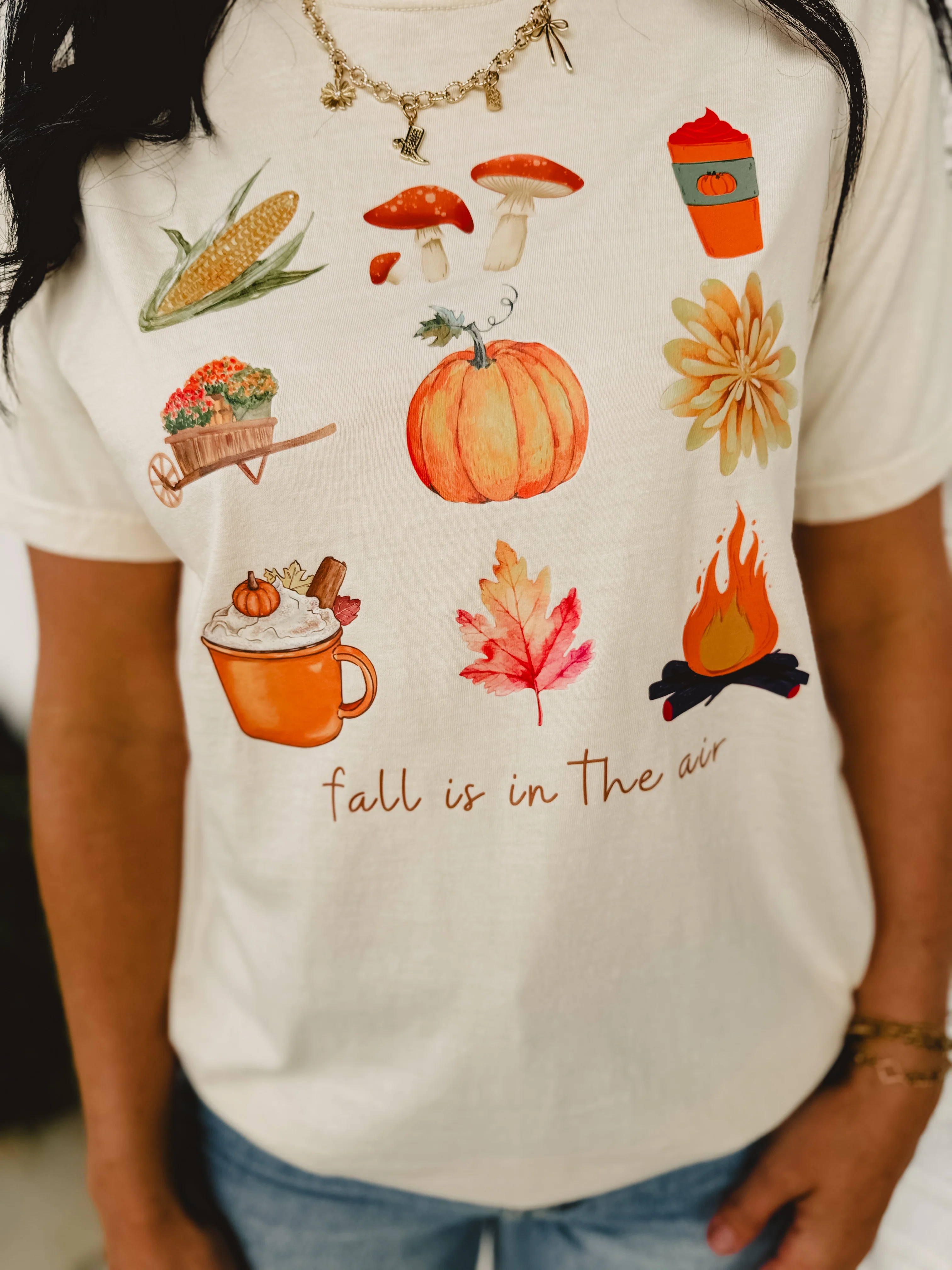Fall Is In The Air Graphic Tee - Cream