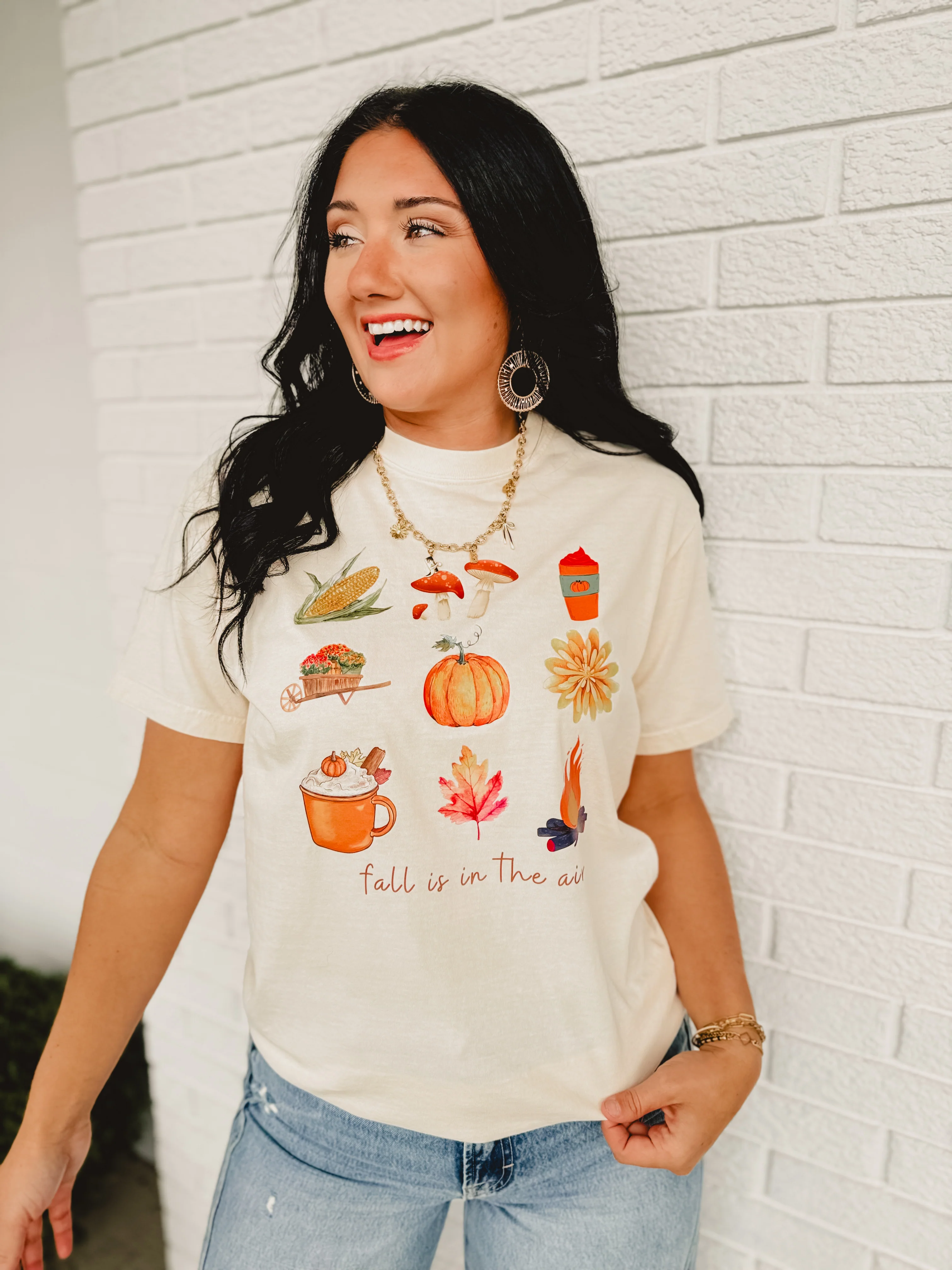 Fall Is In The Air Graphic Tee - Cream