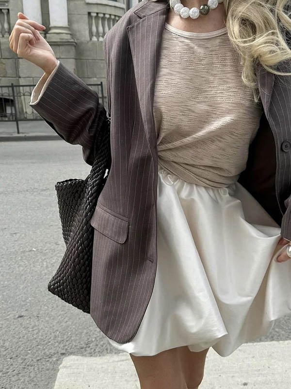 Solid Color Elasticity Loose High Waisted Skirts Bottoms