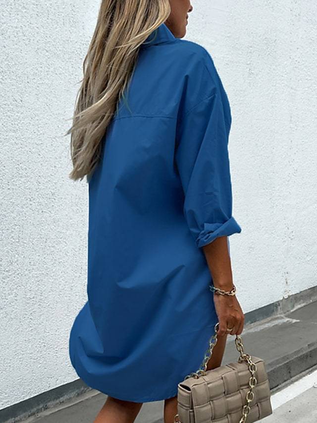 Women's Linen Breasted Mid-length Sleeve Loose Blouses