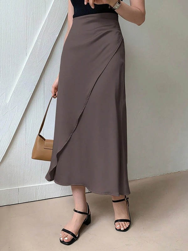 Solid Color Bodycon Skirts Bottoms